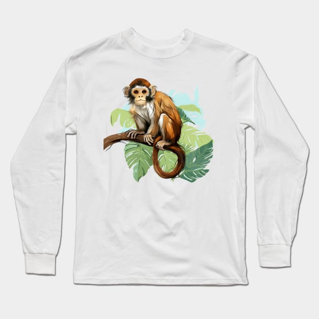 Squirrel Monkey Long Sleeve T-Shirt by zooleisurelife